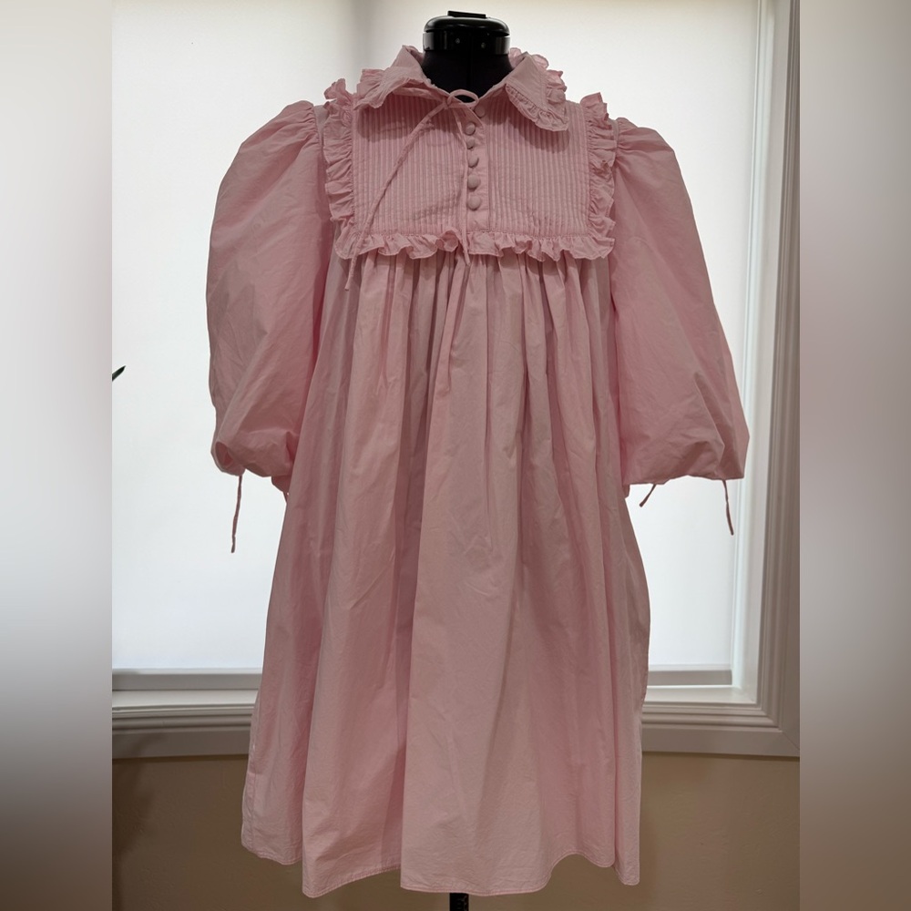 Pink Puff Sleeve Babydoll Dress